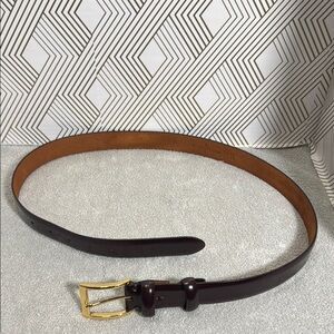 Men's Leather Belt with Gold Buckle Cole Haan size 34 dark brown smooth